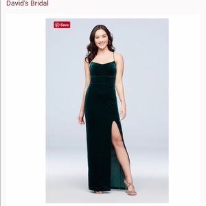 David’s Bridal Velvet sheath dress